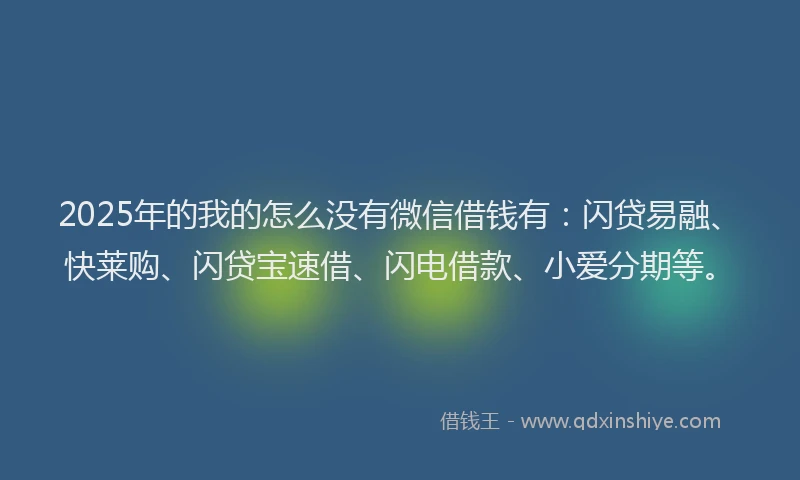 2025年的我的怎么没有微信借钱有：闪贷易融、快莱购、闪贷宝速借、闪电借款、小爱分期等。