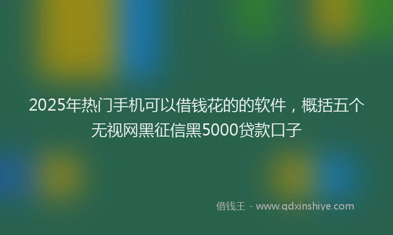 2025年热门手机可以借钱花的的软件，概括五个无视网黑征信黑5000贷款口子