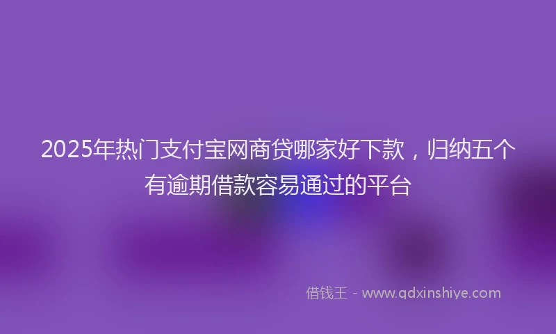 2025年热门支付宝网商贷哪家好下款，归纳五个有逾期借款容易通过的平台