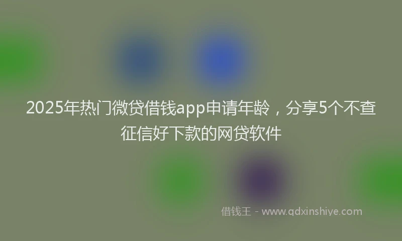 2025年热门微贷借钱app申请年龄，分享5个不查征信好下款的网贷软件