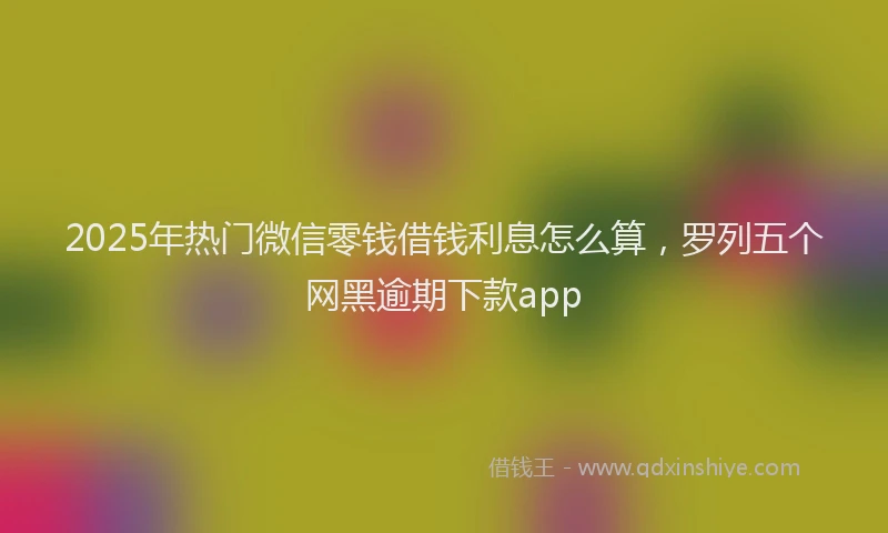 2025年热门微信零钱借钱利息怎么算，罗列五个网黑逾期下款app
