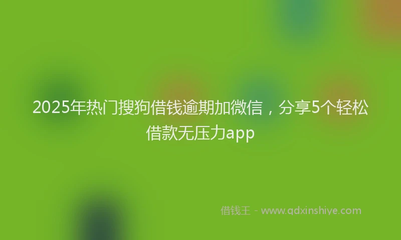 2025年热门搜狗借钱逾期加微信，分享5个轻松借款无压力app