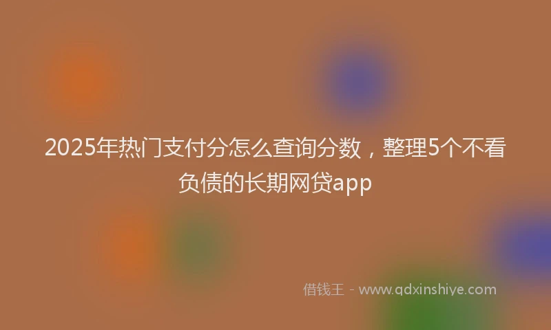 2025年热门支付分怎么查询分数，整理5个不看负债的长期网贷app