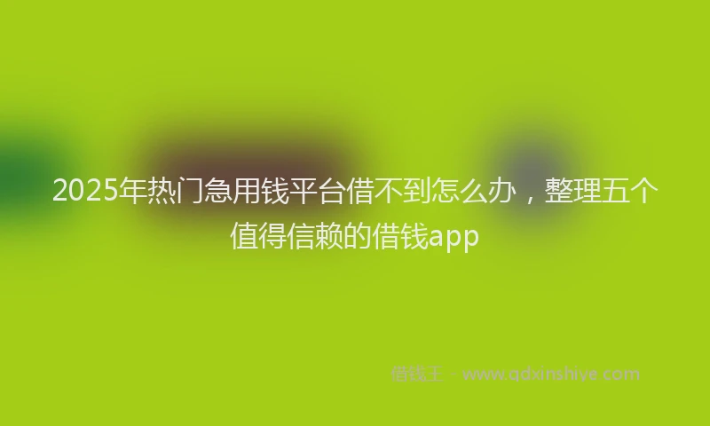 2025年热门急用钱平台借不到怎么办，整理五个值得信赖的借钱app