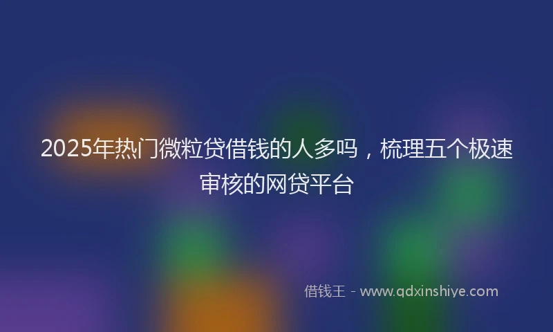 2025年热门微粒贷借钱的人多吗，梳理五个极速审核的网贷平台