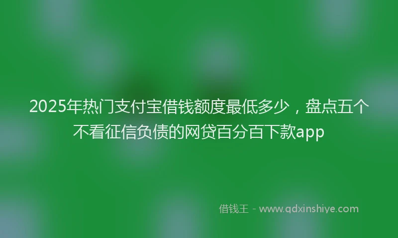 2025年热门支付宝借钱额度最低多少，盘点五个不看征信负债的网贷百分百下款app