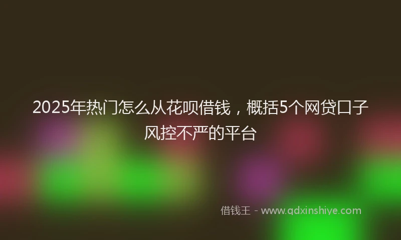 2025年热门怎么从花呗借钱，概括5个网贷口子风控不严的平台