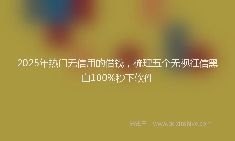 2025年热门无信用的借钱，梳理五个无视征信黑白100%秒下软件