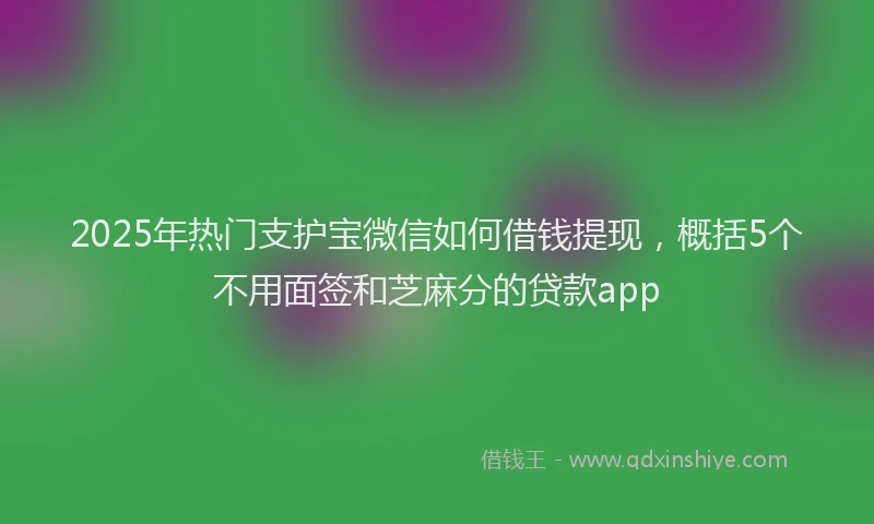 2025年热门支护宝微信如何借钱提现，概括5个不用面签和芝麻分的贷款app