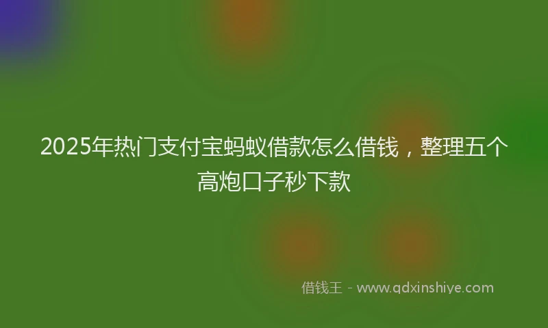 2025年热门支付宝蚂蚁借款怎么借钱，整理五个高炮口子秒下款