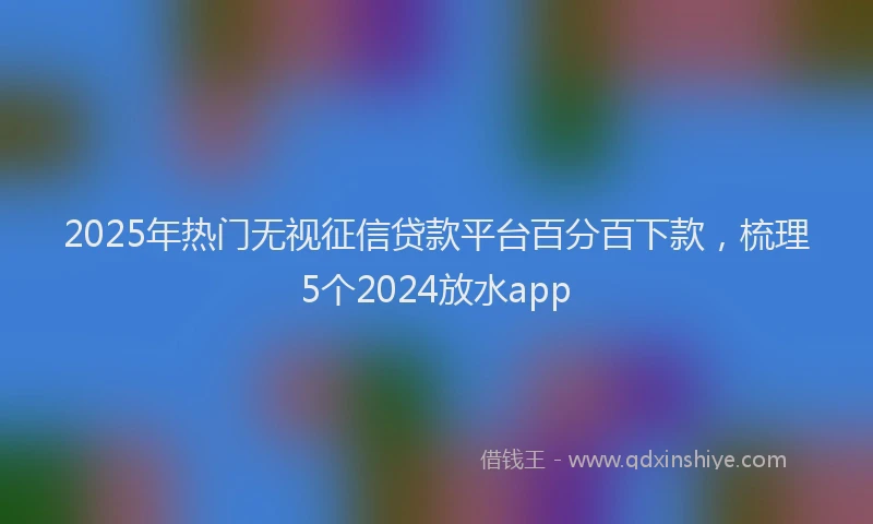 2025年热门无视征信贷款平台百分百下款，梳理5个2024放水app
