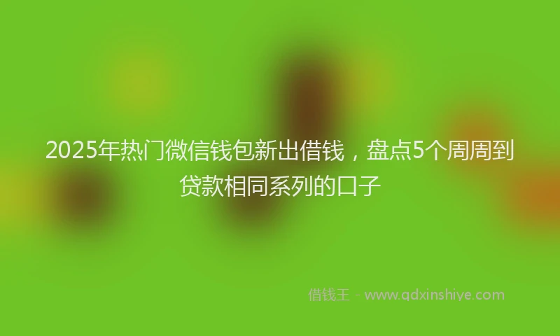 2025年热门微信钱包新出借钱，盘点5个周周到贷款相同系列的口子