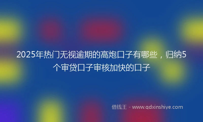 2025年热门无视逾期的高炮口子有哪些，归纳5个审贷口子审核加快的口子