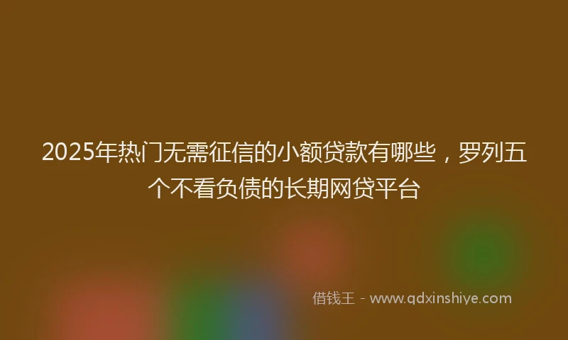 2025年热门无需征信的小额贷款有哪些，罗列五个不看负债的长期网贷平台