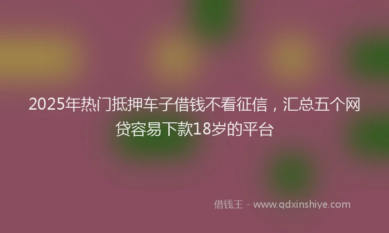 2025年热门抵押车子借钱不看征信，汇总五个网贷容易下款18岁的平台