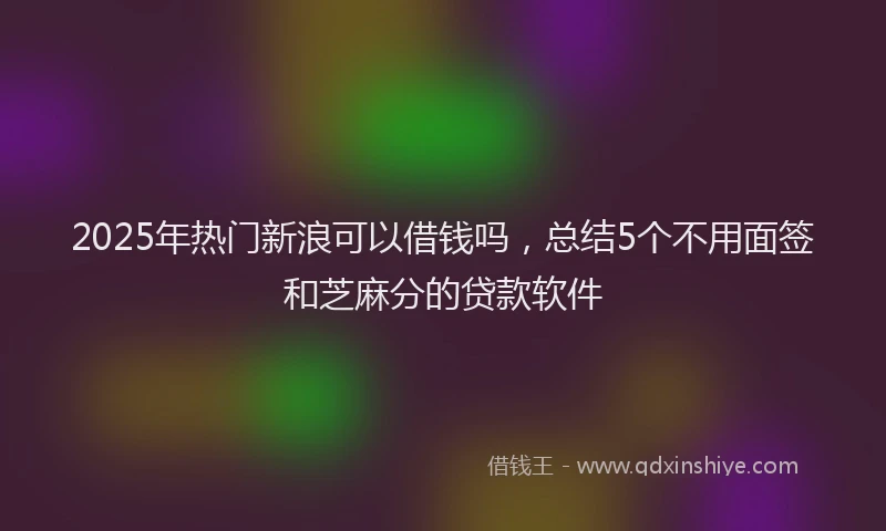 2025年热门新浪可以借钱吗，总结5个不用面签和芝麻分的贷款软件