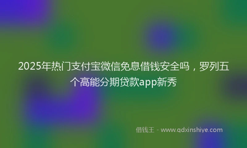 2025年热门支付宝微信免息借钱安全吗，罗列五个高能分期贷款app新秀