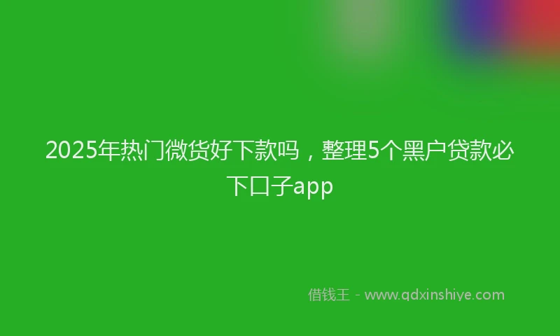 2025年热门微货好下款吗，整理5个黑户贷款必下口子app