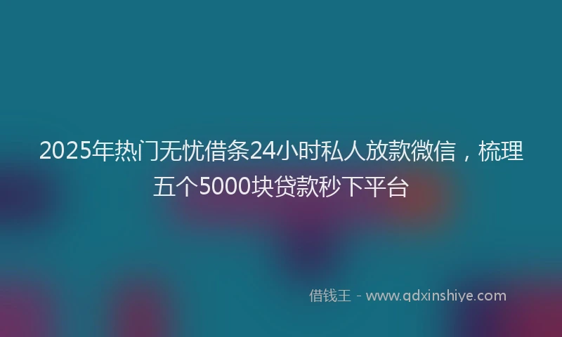 2025年热门无忧借条24小时私人放款微信，梳理五个5000块贷款秒下平台