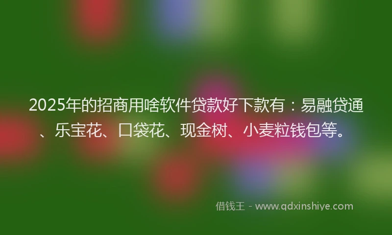 2025年的招商用啥软件贷款好下款有：易融贷通、乐宝花、口袋花、现金树、小麦粒钱包等。