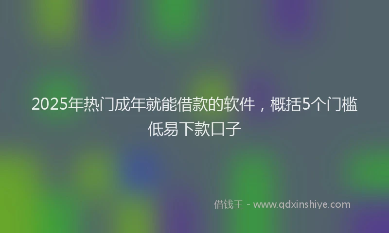 2025年热门成年就能借款的软件，概括5个门槛低易下款口子