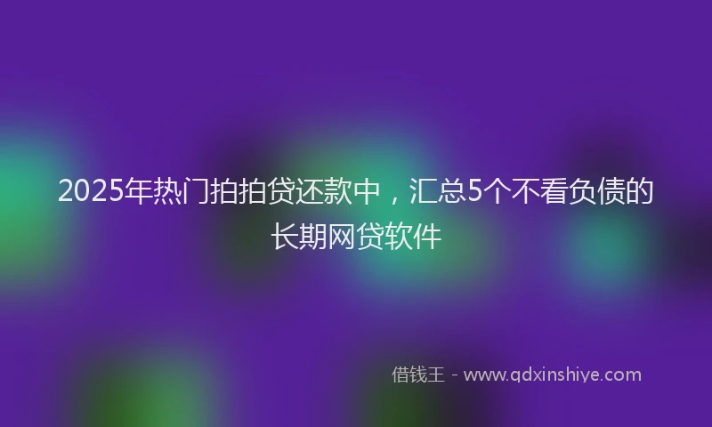 2025年热门拍拍贷还款中，汇总5个不看负债的长期网贷软件