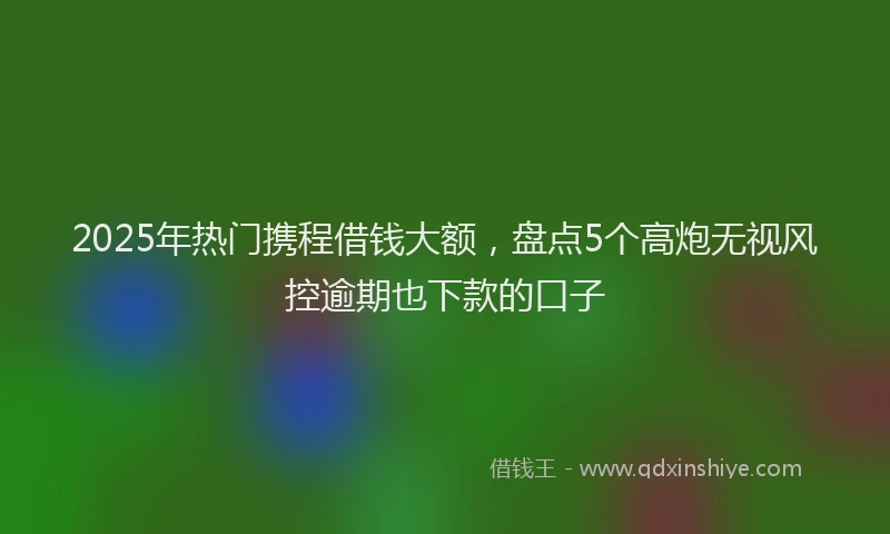 2025年热门携程借钱大额，盘点5个高炮无视风控逾期也下款的口子