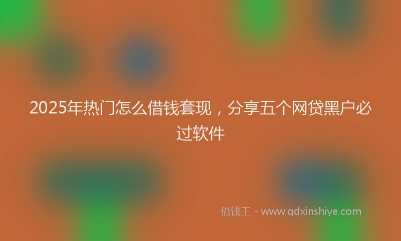 2025年热门怎么借钱套现，分享五个网贷黑户必过软件