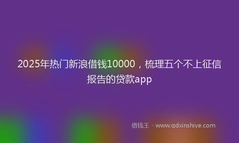 2025年热门新浪借钱10000，梳理五个不上征信报告的贷款app