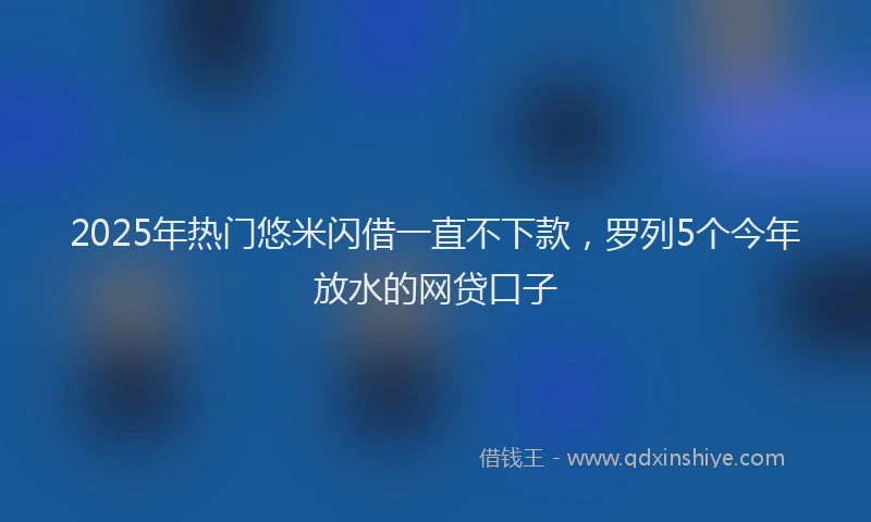 2025年热门悠米闪借一直不下款，罗列5个今年放水的网贷口子