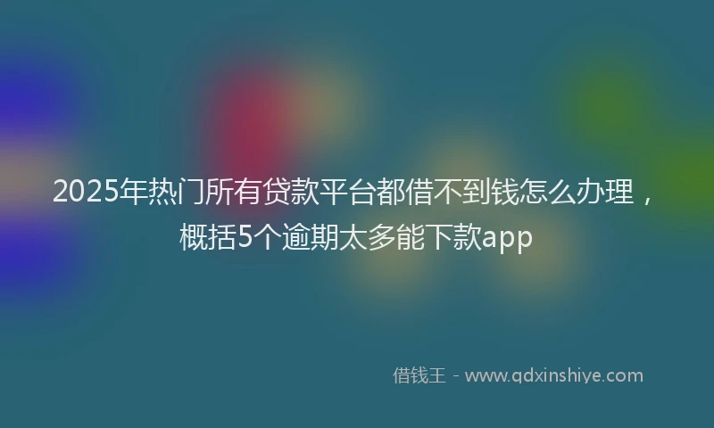 2025年热门所有贷款平台都借不到钱怎么办理，概括5个逾期太多能下款app