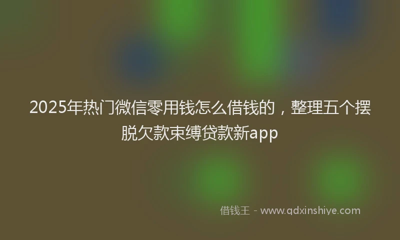 2025年热门微信零用钱怎么借钱的，整理五个摆脱欠款束缚贷款新app
