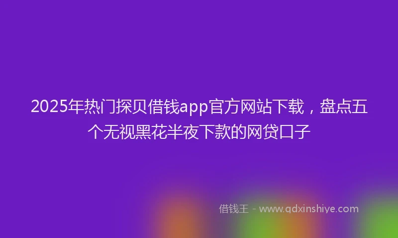 2025年热门探贝借钱app官方网站下载，盘点五个无视黑花半夜下款的网贷口子
