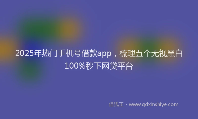 2025年热门手机号借款app，梳理五个无视黑白100%秒下网贷平台