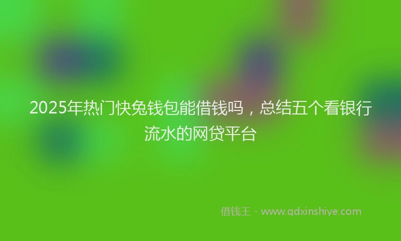 2025年热门快兔钱包能借钱吗，总结五个看银行流水的网贷平台