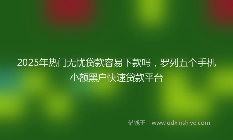 2025年热门无忧贷款容易下款吗，罗列五个手机小额黑户快速贷款平台