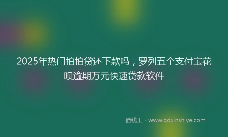 2025年热门拍拍贷还下款吗，罗列五个支付宝花呗逾期万元快速贷款软件