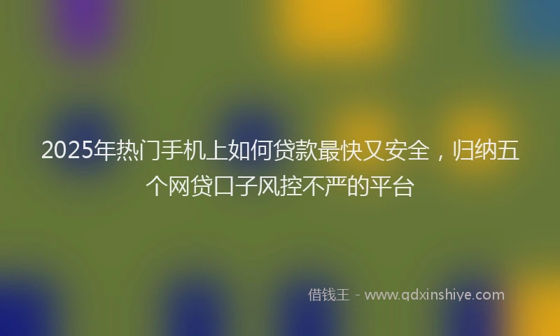 2025年热门手机上如何贷款最快又安全，归纳五个网贷口子风控不严的平台