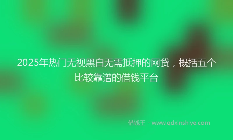 2025年热门无视黑白无需抵押的网贷，概括五个比较靠谱的借钱平台