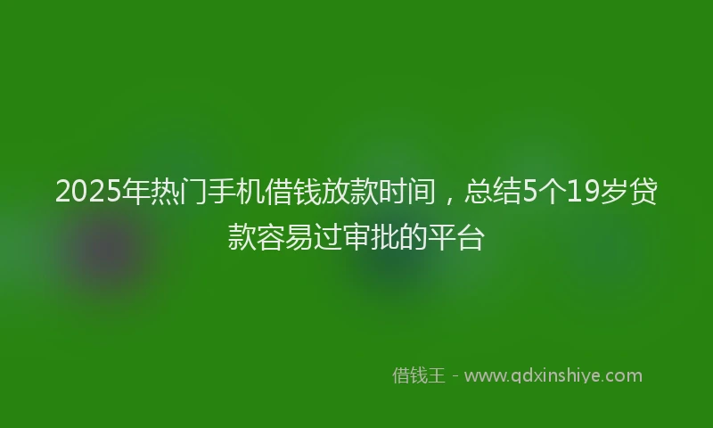 2025年热门手机借钱放款时间，总结5个19岁贷款容易过审批的平台