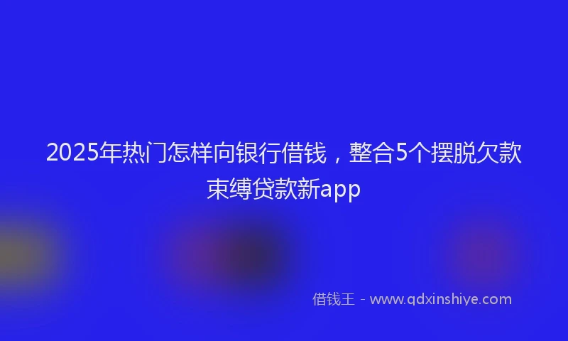 2025年热门怎样向银行借钱，整合5个摆脱欠款束缚贷款新app