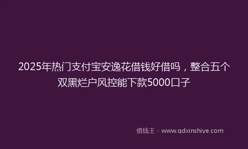 2025年热门支付宝安逸花借钱好借吗，整合五个双黑烂户风控能下款5000口子