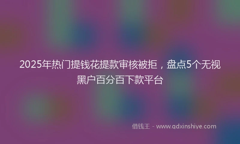2025年热门提钱花提款审核被拒，盘点5个无视黑户百分百下款平台
