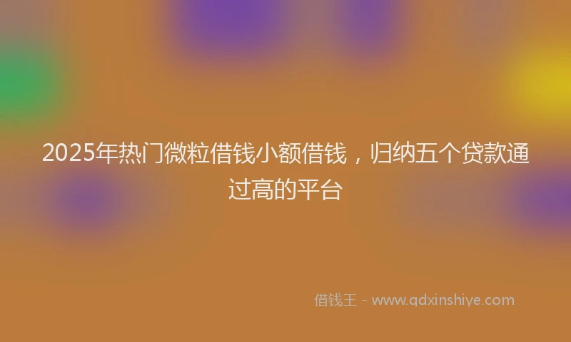 2025年热门微粒借钱小额借钱，归纳五个贷款通过高的平台