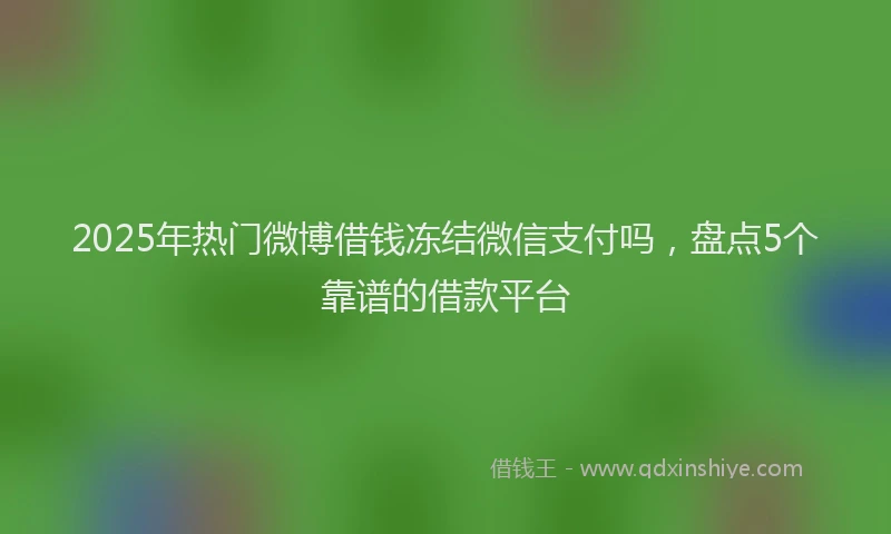 2025年热门微博借钱冻结微信支付吗，盘点5个靠谱的借款平台