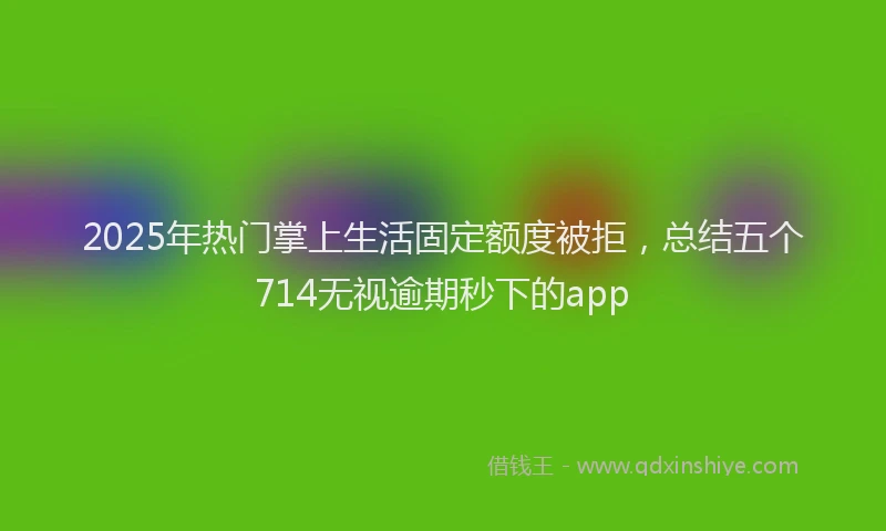 2025年热门掌上生活固定额度被拒，总结五个714无视逾期秒下的app