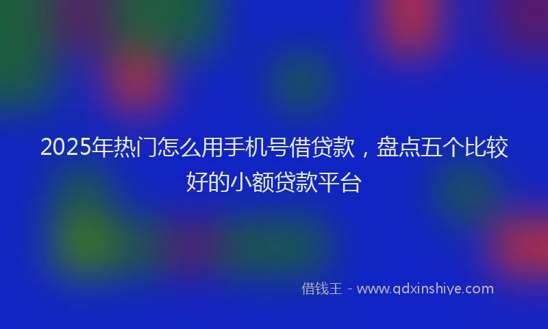 2025年热门怎么用手机号借贷款，盘点五个比较好的小额贷款平台