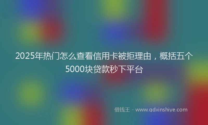 2025年热门怎么查看信用卡被拒理由，概括五个5000块贷款秒下平台