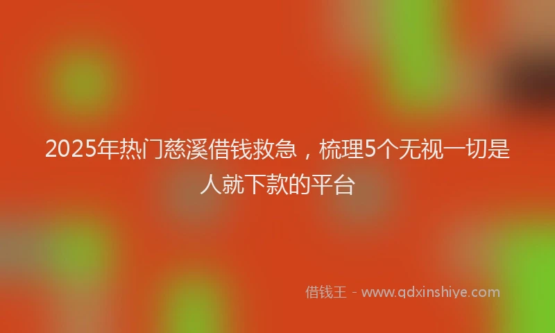 2025年热门慈溪借钱救急，梳理5个无视一切是人就下款的平台