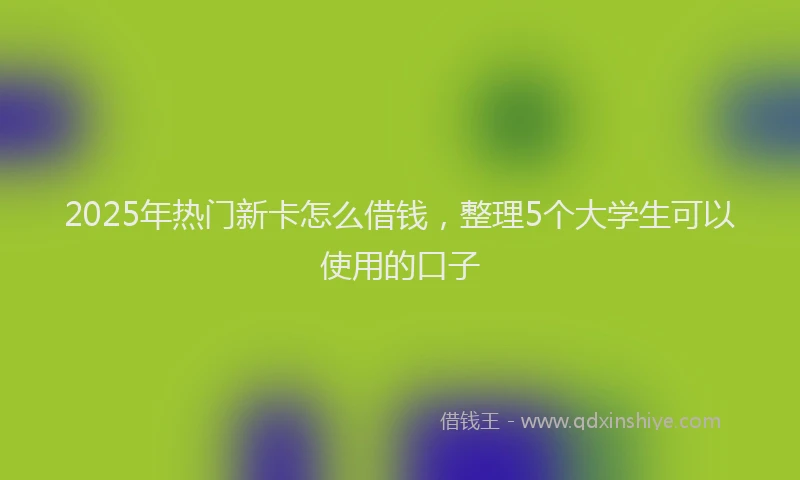 2025年热门新卡怎么借钱，整理5个大学生可以使用的口子